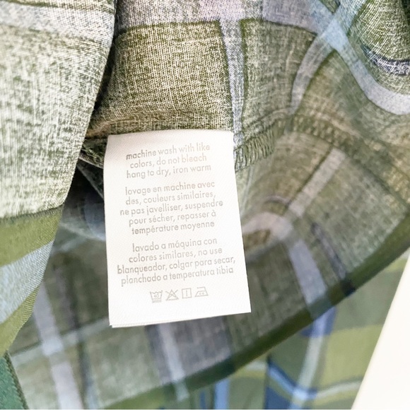 WeWoreWhat Puff Sleeve Plaid Oversized Collared Blouse NWT Academia - Picture 12 of 12